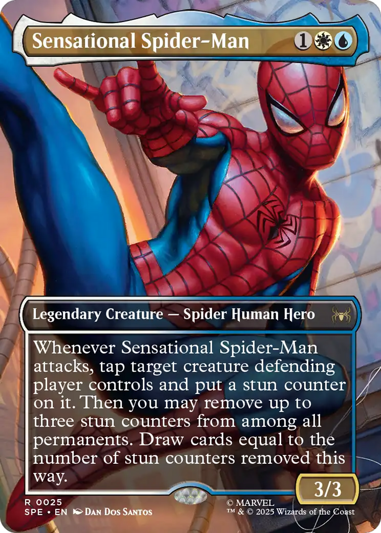 Sensational Spider-Man (Borderless) [Marvel's Spider-Man: Eternal-Legal] MTG Single Magic: The Gathering | Red Claw Gaming