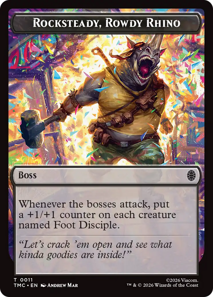 Rocksteady, Rowdy Rhino [Teenage Mutant Ninja Turtles Commander Tokens] MTG Single Magic: The Gathering | Red Claw Gaming