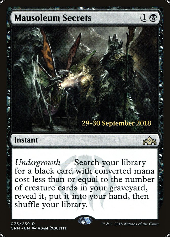 Mausoleum Secrets [Guilds of Ravnica Prerelease Promos] MTG Single Magic: The Gathering | Red Claw Gaming
