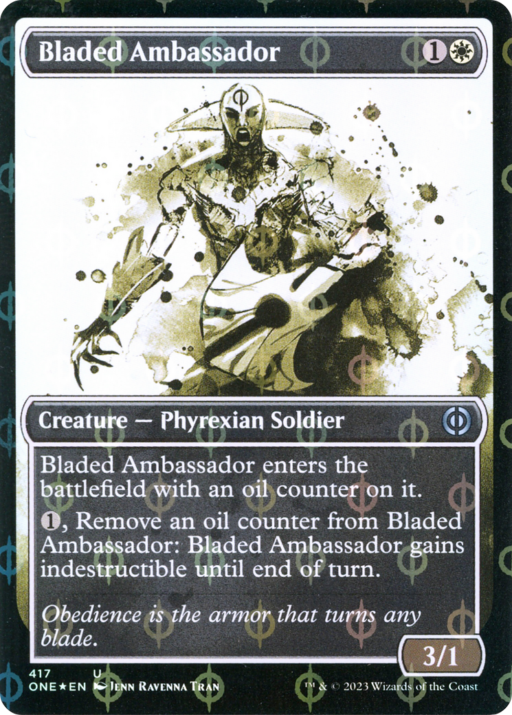 Bladed Ambassador (Showcase Ichor Step-and-Compleat Foil) [Phyrexia: All Will Be One] MTG Single Magic: The Gathering | Red Claw Gaming