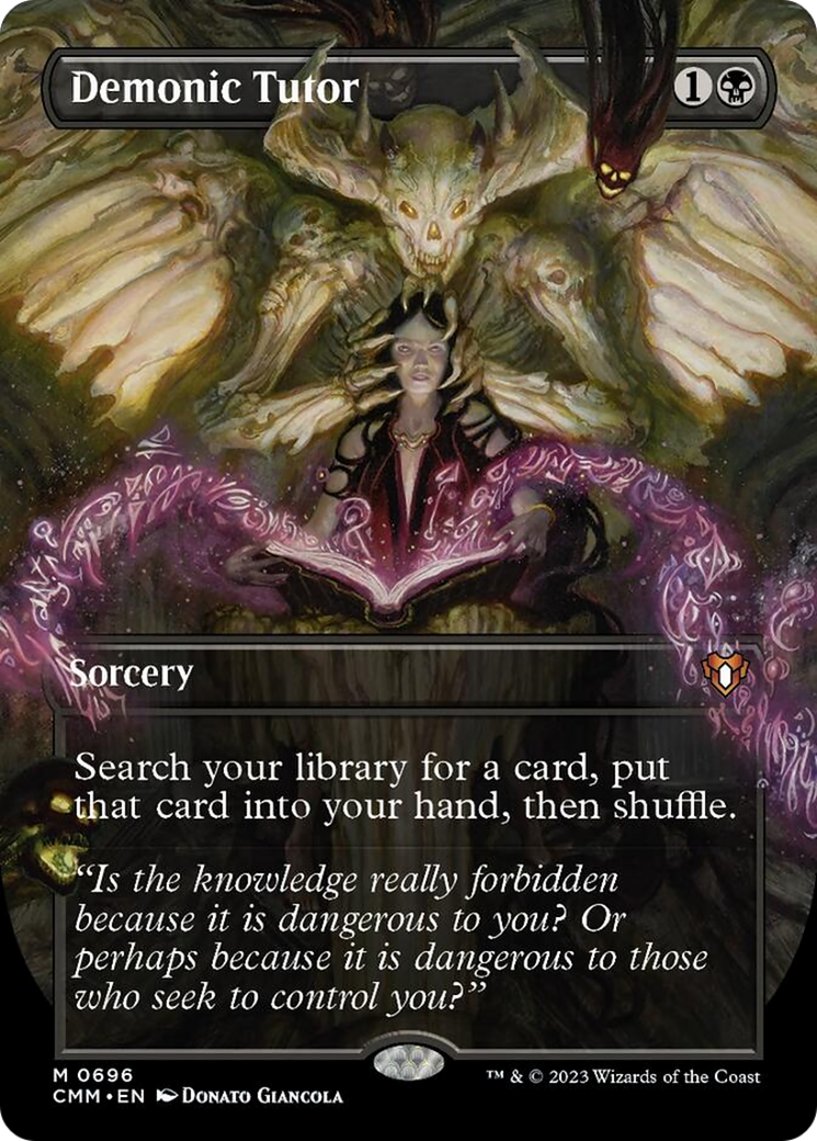 Demonic Tutor (Borderless Alternate Art) [Commander Masters] MTG Single Magic: The Gathering | Red Claw Gaming