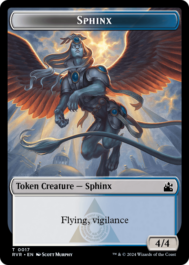 Elf Knight // Sphinx Double-Sided Token [Ravnica Remastered Tokens] MTG Single Magic: The Gathering | Red Claw Gaming