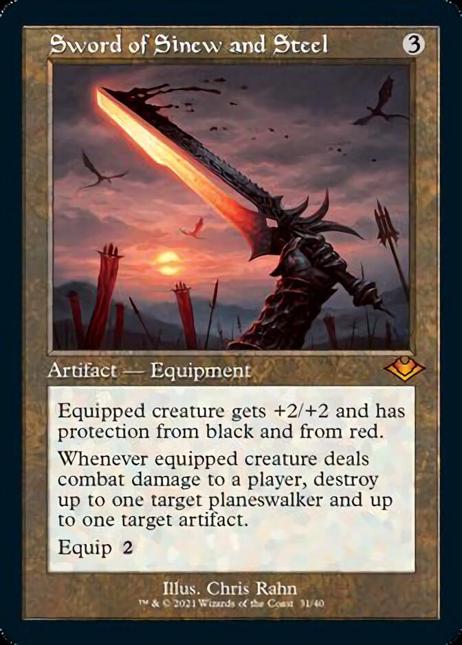 Sword of Sinew and Steel (Retro) [Modern Horizons] MTG Single Magic: The Gathering | Red Claw Gaming