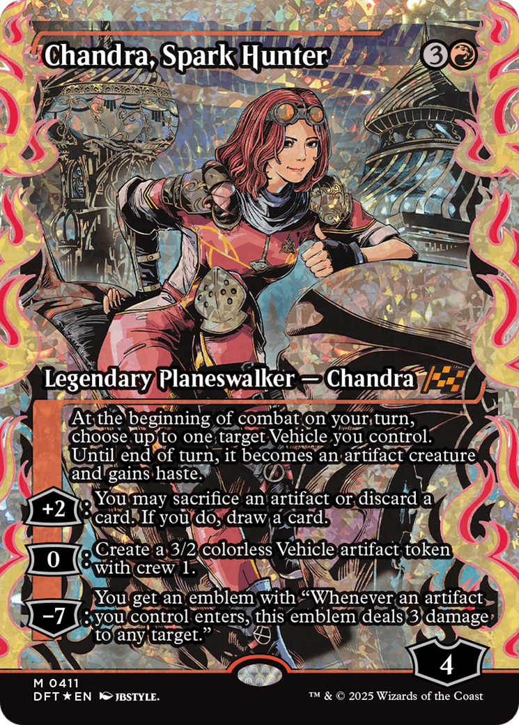 Chandra, Spark Hunter (Showcase) (Fracture Foil) [Aetherdrift] MTG Single Magic: The Gathering | Red Claw Gaming
