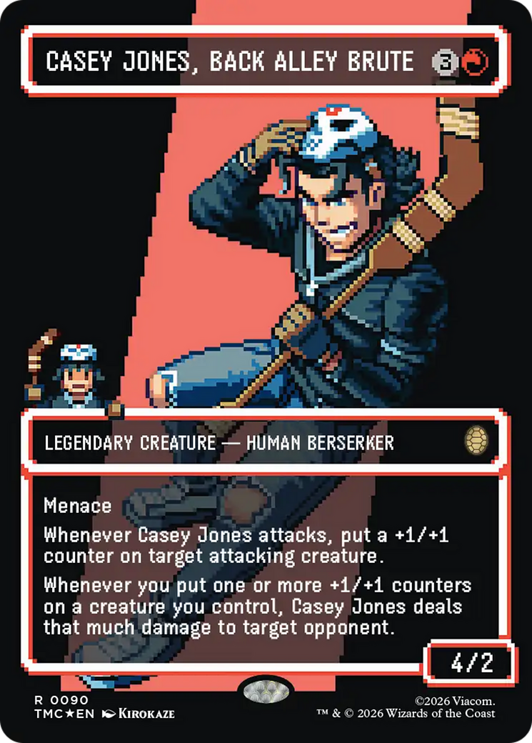 Casey Jones, Back Alley Brute (Borderless) (Surge Foil) [Teenage Mutant Ninja Turtles Commander] MTG Single Magic: The Gathering | Red Claw Gaming