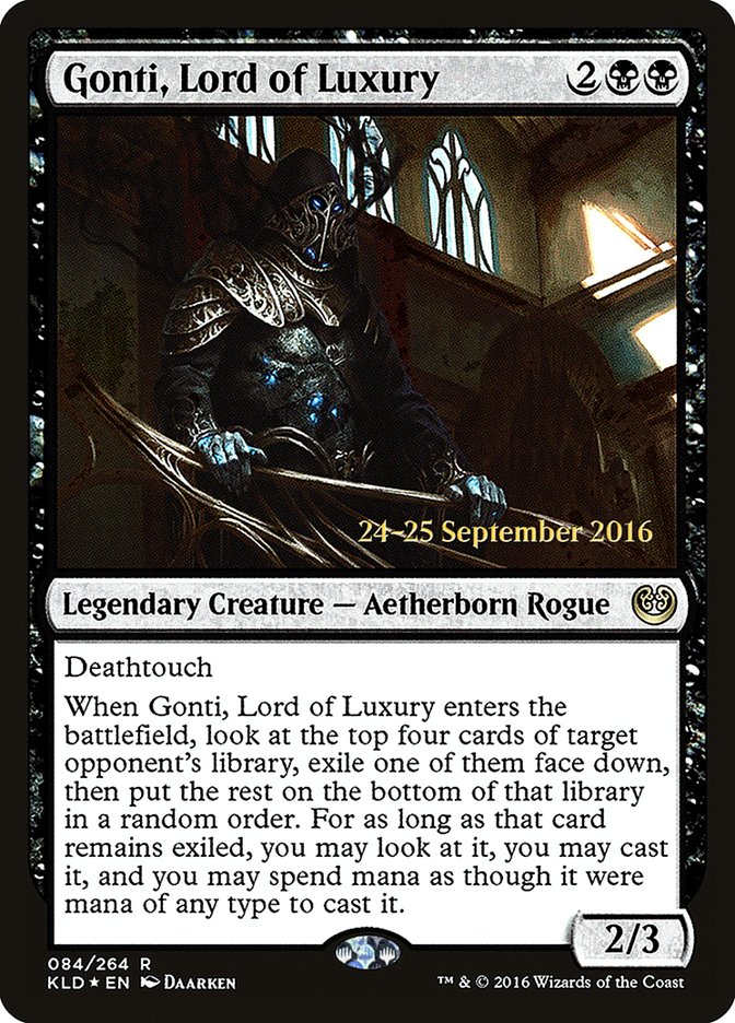 Gonti, Lord of Luxury [Kaladesh Prerelease Promos] MTG Single Magic: The Gathering | Red Claw Gaming