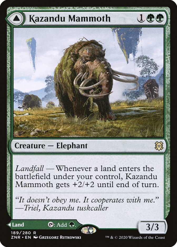 Kazandu Mammoth // Kazandu Valley [Zendikar Rising] MTG Single Magic: The Gathering | Red Claw Gaming