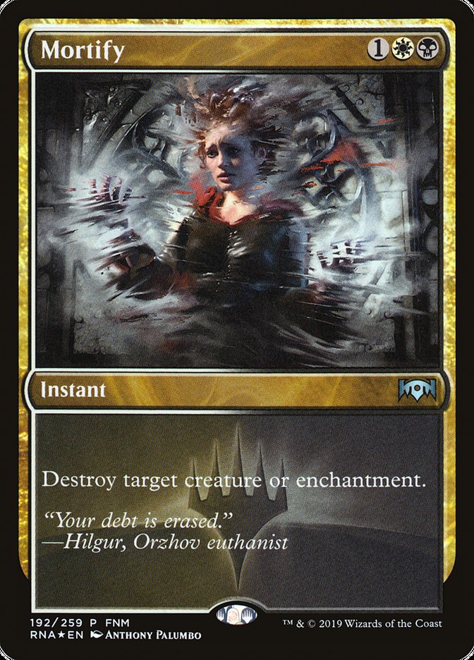 Mortify (FNM) [Ravnica Allegiance Promos] MTG Single Magic: The Gathering | Red Claw Gaming