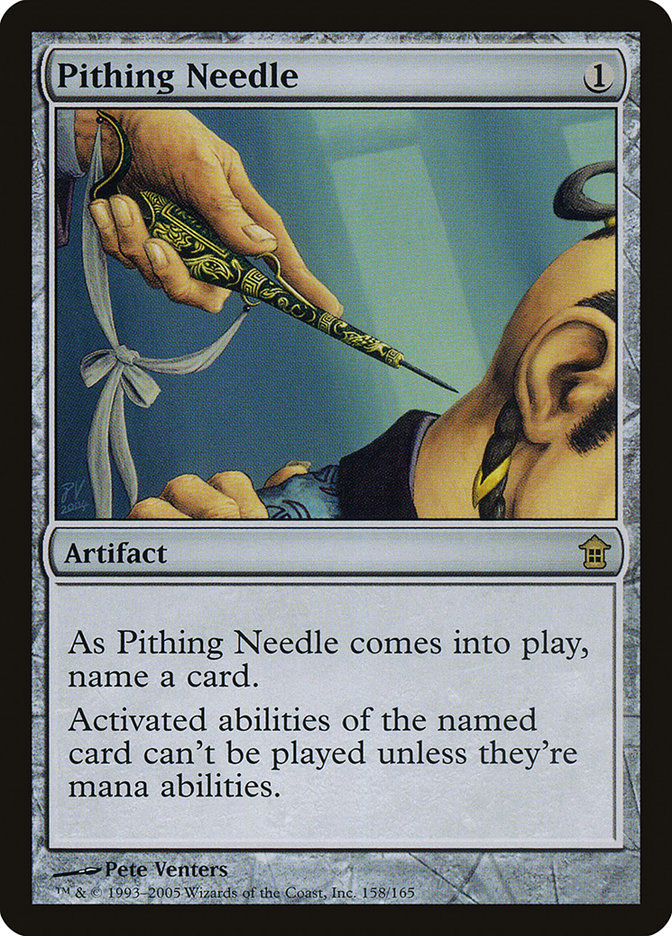 Pithing Needle [Saviors of Kamigawa] MTG Single Magic: The Gathering    | Red Claw Gaming