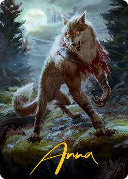 Arlinn, the Moon's Fury 1 Art Card (Gold-Stamped Signature) [Innistrad: Midnight Hunt Art Series] MTG Single Magic: The Gathering | Red Claw Gaming
