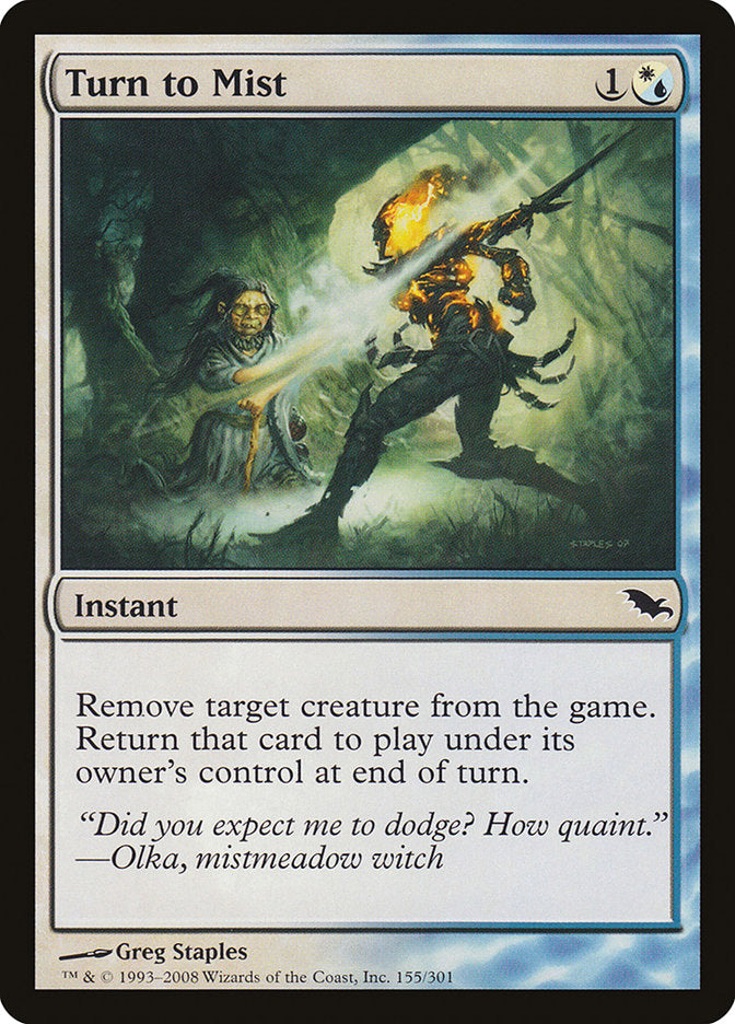 Turn to Mist [Shadowmoor] MTG Single Magic: The Gathering | Red Claw Gaming