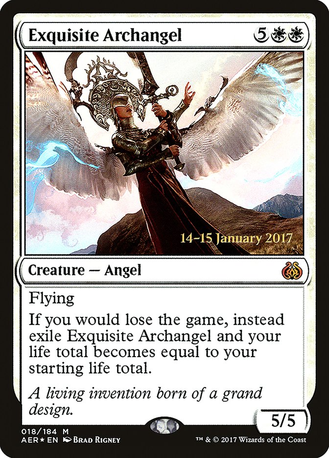 Exquisite Archangel [Aether Revolt Prerelease Promos] MTG Single Magic: The Gathering | Red Claw Gaming