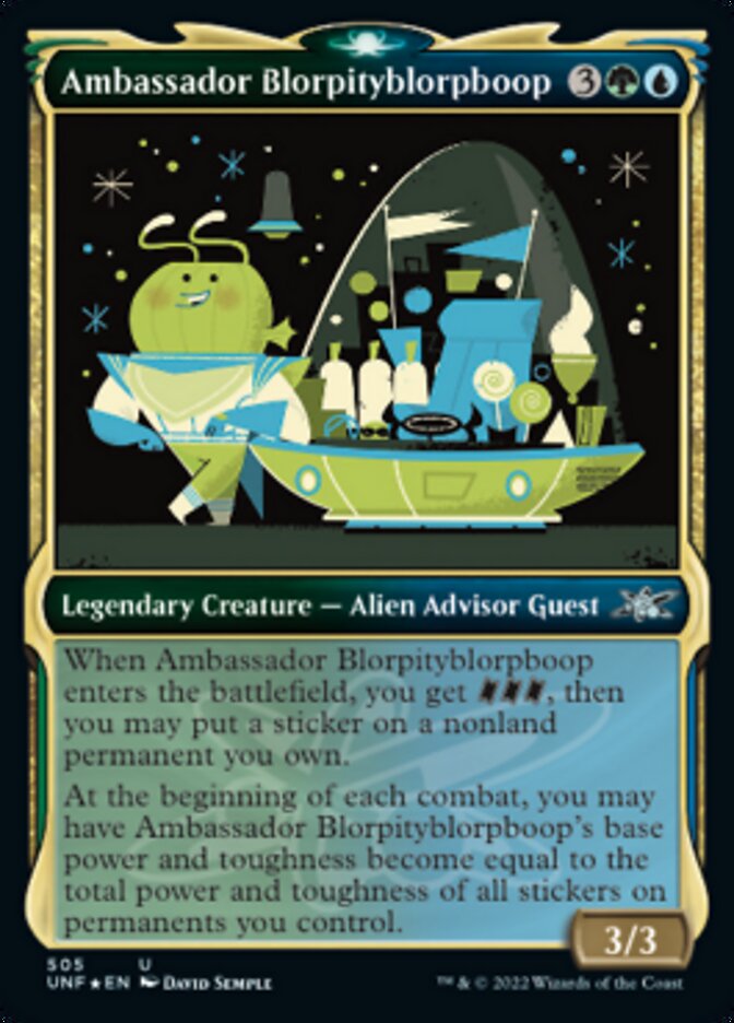 Ambassador Blorpityblorpboop (Showcase) (Galaxy Foil) [Unfinity] MTG Single Magic: The Gathering    | Red Claw Gaming