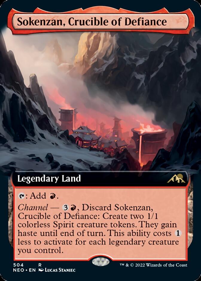 Sokenzan, Crucible of Defiance (Extended Art) [Kamigawa: Neon Dynasty] MTG Single Magic: The Gathering    | Red Claw Gaming