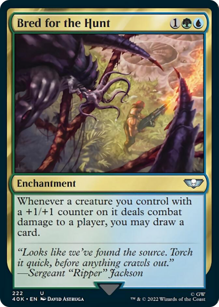 Bred for the Hunt (Surge Foil) [Warhammer 40,000] MTG Single Magic: The Gathering | Red Claw Gaming