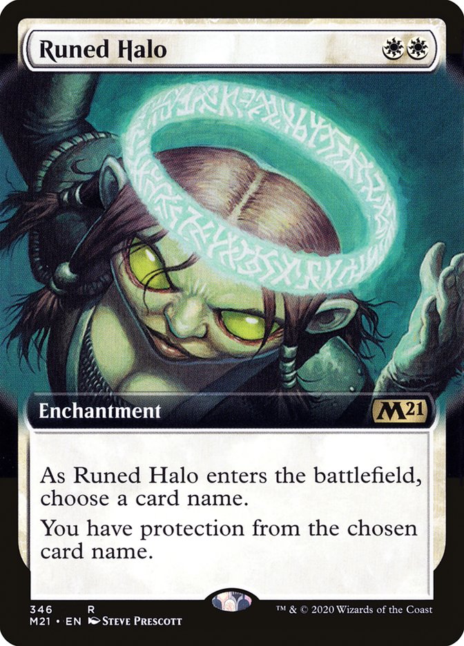 Runed Halo (Extended Art) [Core Set 2021] MTG Single Magic: The Gathering | Red Claw Gaming
