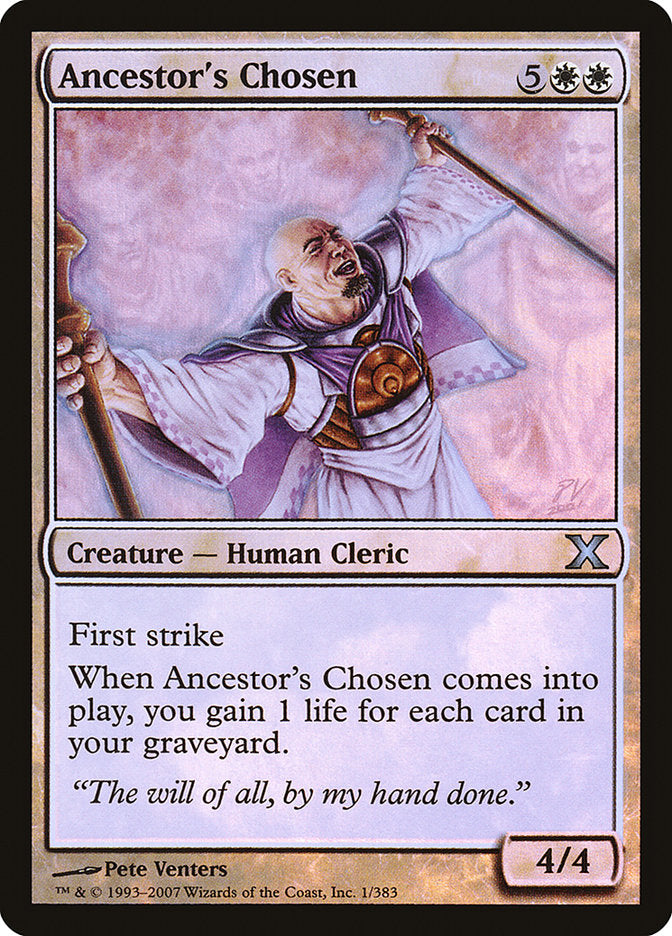 Ancestor's Chosen (Premium Foil) [Tenth Edition] MTG Single Magic: The Gathering | Red Claw Gaming