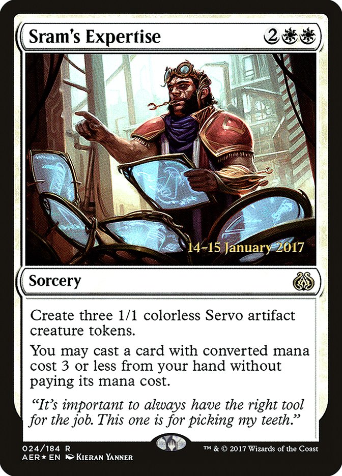 Sram's Expertise [Aether Revolt Prerelease Promos] MTG Single Magic: The Gathering | Red Claw Gaming