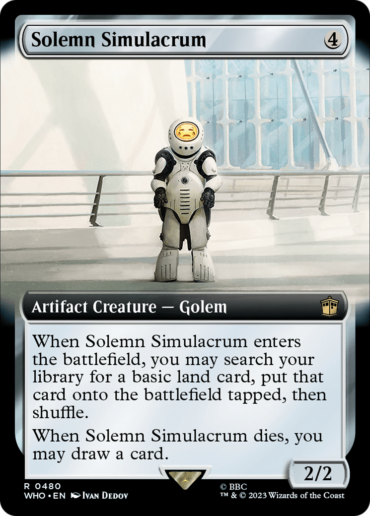 Solemn Simulacrum (Extended Art) [Doctor Who] MTG Single Magic: The Gathering | Red Claw Gaming