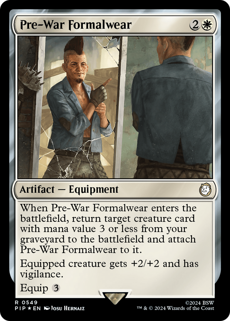 Pre-War Formalwear (Surge Foil) [Fallout] MTG Single Magic: The Gathering    | Red Claw Gaming