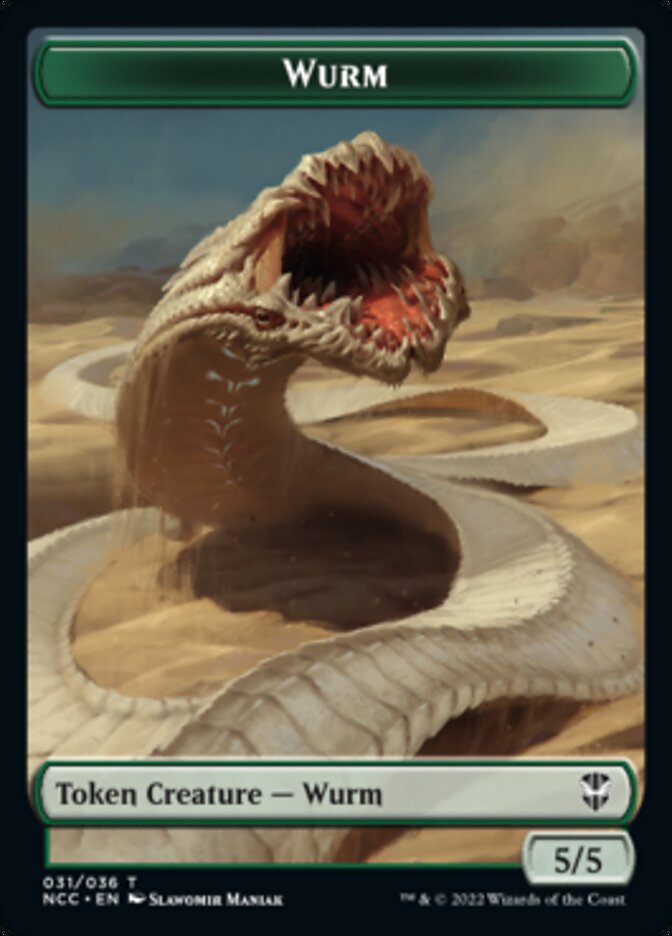 Elf Warrior // Wurm Double-Sided Token [Streets of New Capenna Commander Tokens] MTG Single Magic: The Gathering | Red Claw Gaming