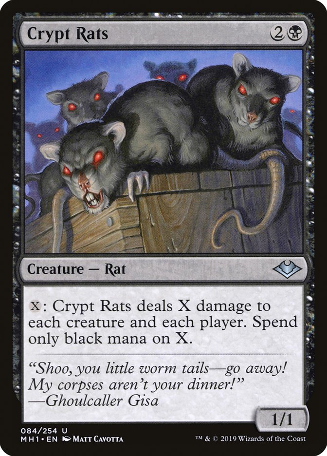 Crypt Rats [Modern Horizons] MTG Single Magic: The Gathering    | Red Claw Gaming