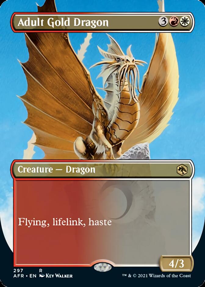 Adult Gold Dragon (Borderless Alternate Art) [Dungeons & Dragons: Adventures in the Forgotten Realms] MTG Single Magic: The Gathering | Red Claw Gaming