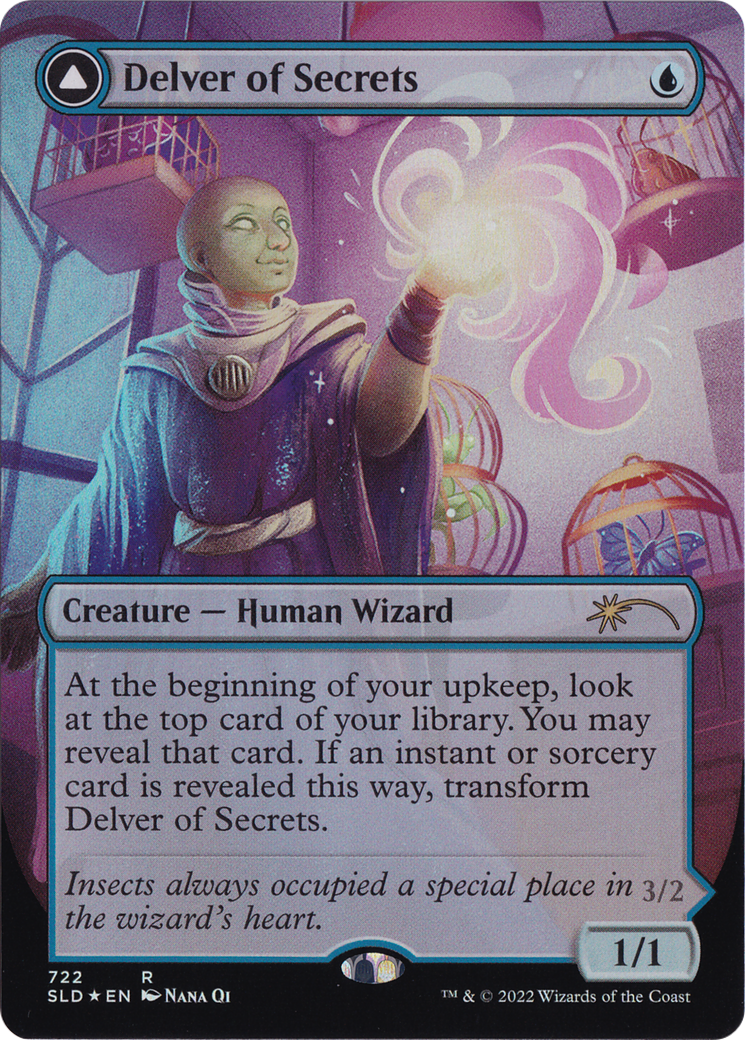 Delver of Secrets // Insectile Aberration (Borderless) [Secret Lair: From Cute to Brute] MTG Single Magic: The Gathering | Red Claw Gaming