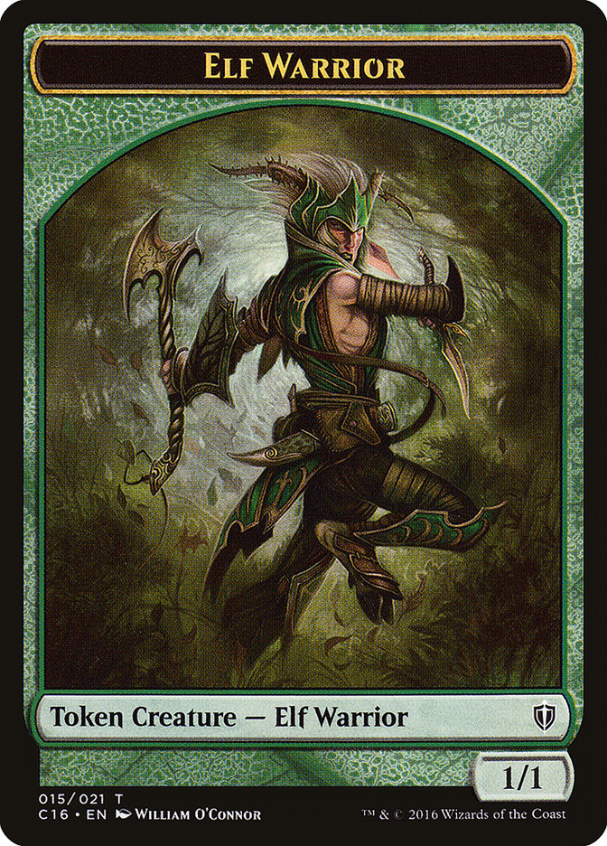 Elf Warrior // Zombie Double-Sided Token [Commander 2016 Tokens] MTG Single Magic: The Gathering | Red Claw Gaming