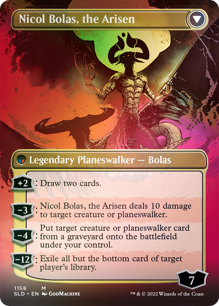 Nicol Bolas, the Ravager // Nicol Bolas, the Arisen (Borderless) [Secret Lair: From Cute to Brute] MTG Single Magic: The Gathering | Red Claw Gaming