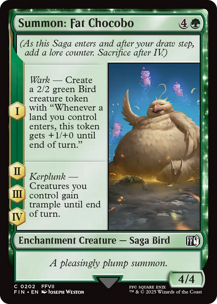 Summon: Fat Chocobo [FINAL FANTASY] MTG Single Magic: The Gathering | Red Claw Gaming