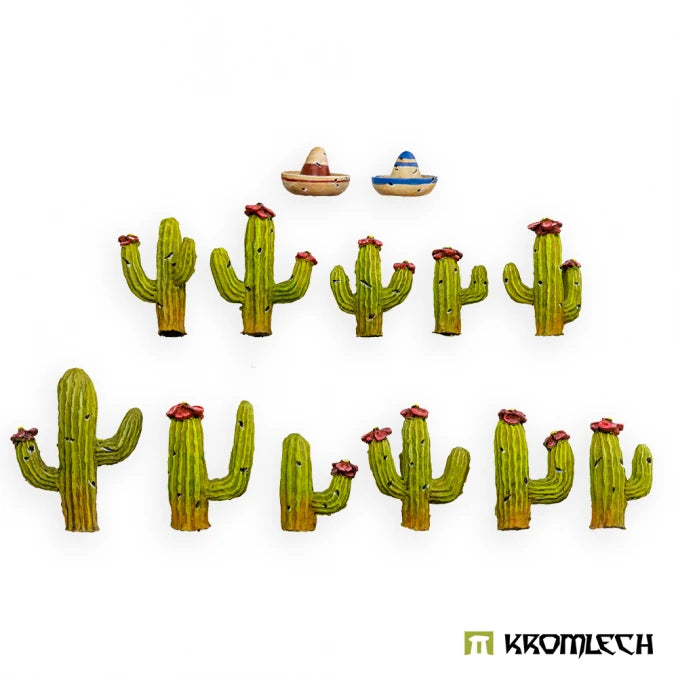 Cacti (11 + 2 sombreros) Minatures Kromlech | Red Claw Gaming