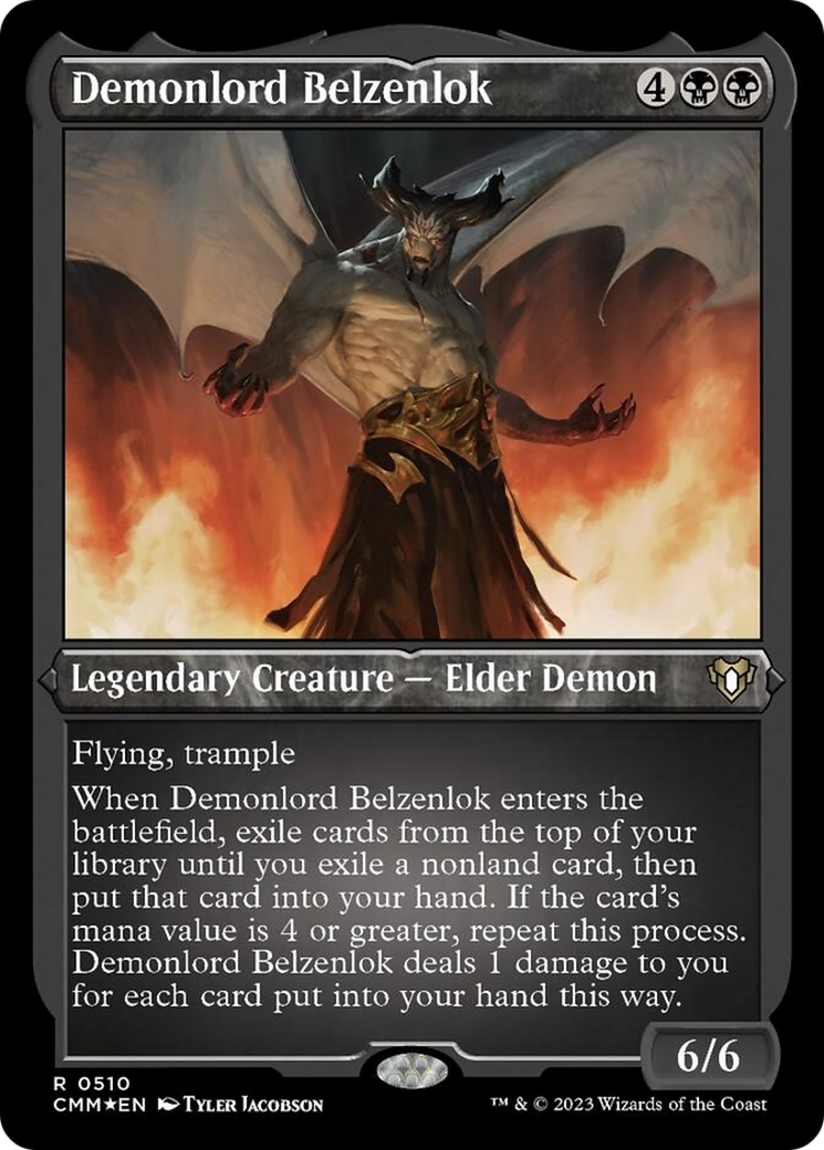 Demonlord Belzenlok (Foil Etched) [Commander Masters] MTG Single Magic: The Gathering | Red Claw Gaming