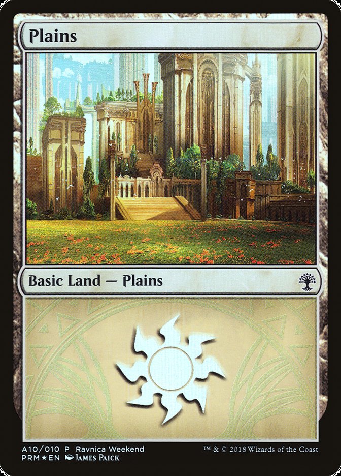 Plains (A10) [Ravnica Allegiance Ravnica Weekend] MTG Single Magic: The Gathering | Red Claw Gaming