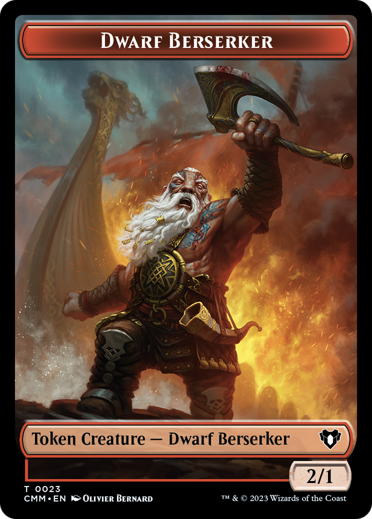 Elemental (0024) // Dwarf Berserker Double-Sided Token [Commander Masters Tokens] MTG Single Magic: The Gathering | Red Claw Gaming