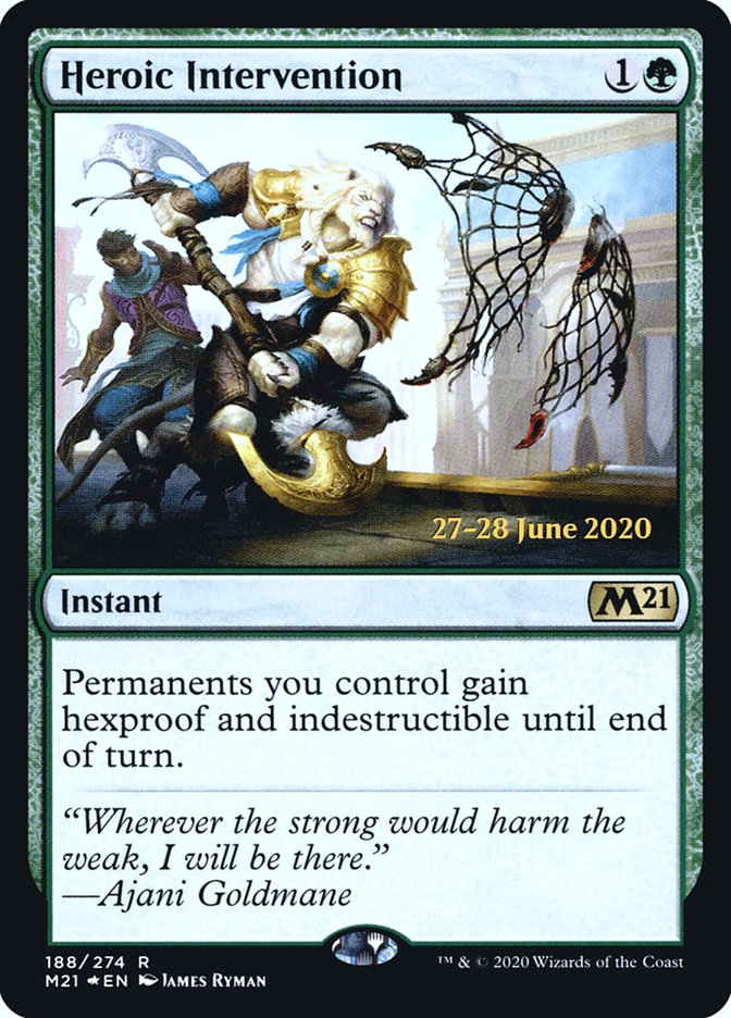 Heroic Intervention [Core Set 2021 Prerelease Promos] MTG Single Magic: The Gathering | Red Claw Gaming