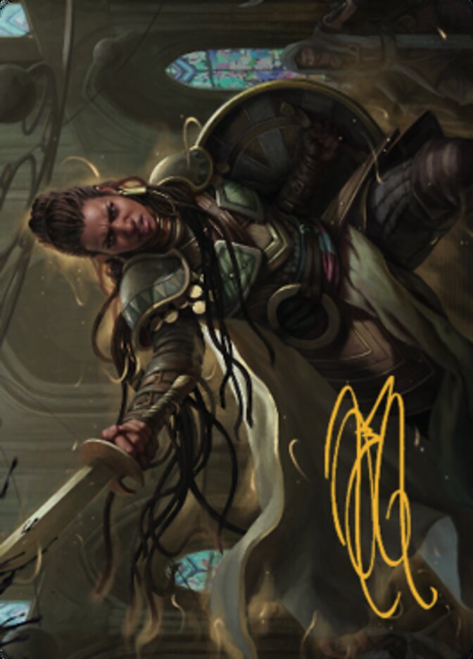 Shanna, Purifying Blade Art Card 1 (Gold-Stamped Signature) [Dominaria United Art Series] MTG Single Magic: The Gathering | Red Claw Gaming