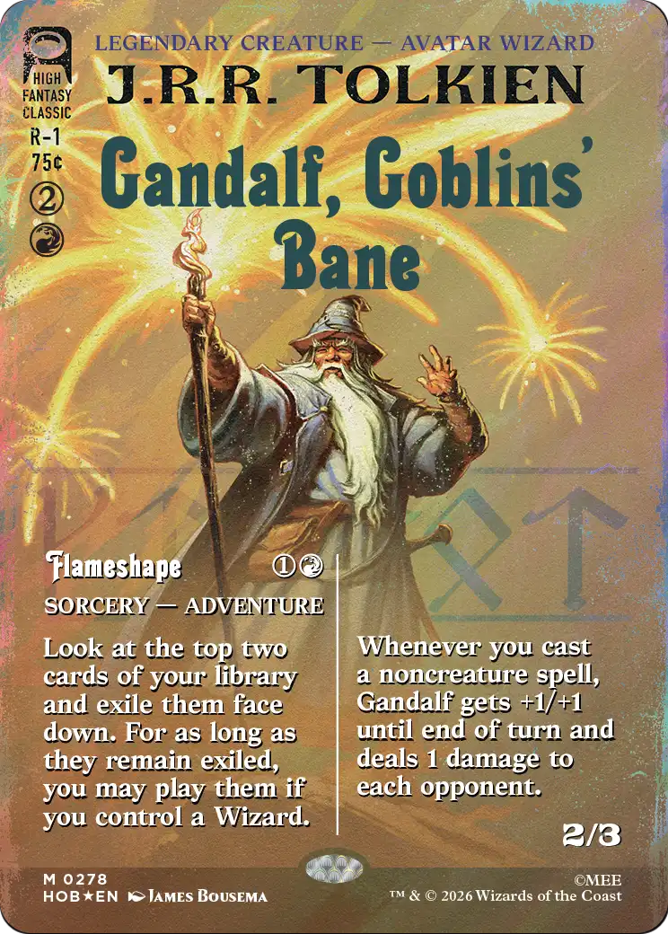 Gandalf, Goblins' Bane (Borderless) (Surge Foil) [The Hobbit] | Red Claw Gaming