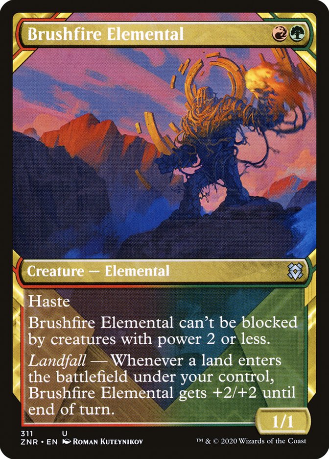 Brushfire Elemental (Showcase) [Zendikar Rising] MTG Single Magic: The Gathering | Red Claw Gaming