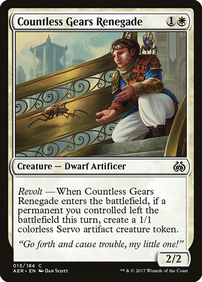 Countless Gears Renegade [Aether Revolt] MTG Single Magic: The Gathering | Red Claw Gaming