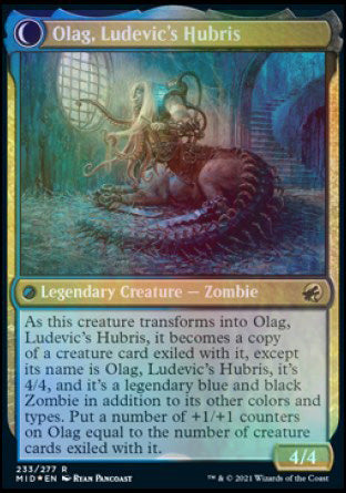 Ludevic, Necrogenius // Olag, Ludevic's Hubris [Innistrad: Midnight Hunt Prerelease Promos] MTG Single Magic: The Gathering | Red Claw Gaming