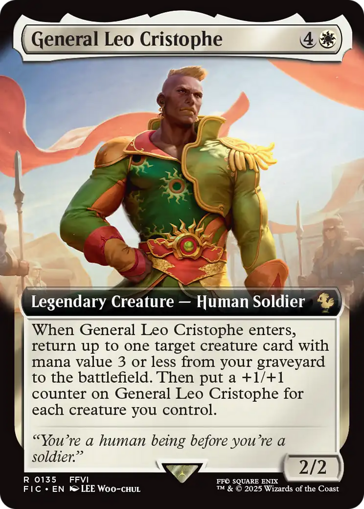 General Leo Cristophe (Extended Art) [FINAL FANTASY Commander] MTG Single Magic: The Gathering | Red Claw Gaming