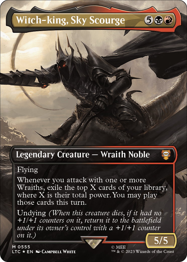 Witch-king, Sky Scourge (Borderless) (Surge Foil) [The Lord of the Rings: Tales of Middle-Earth Commander] MTG Single Magic: The Gathering | Red Claw Gaming
