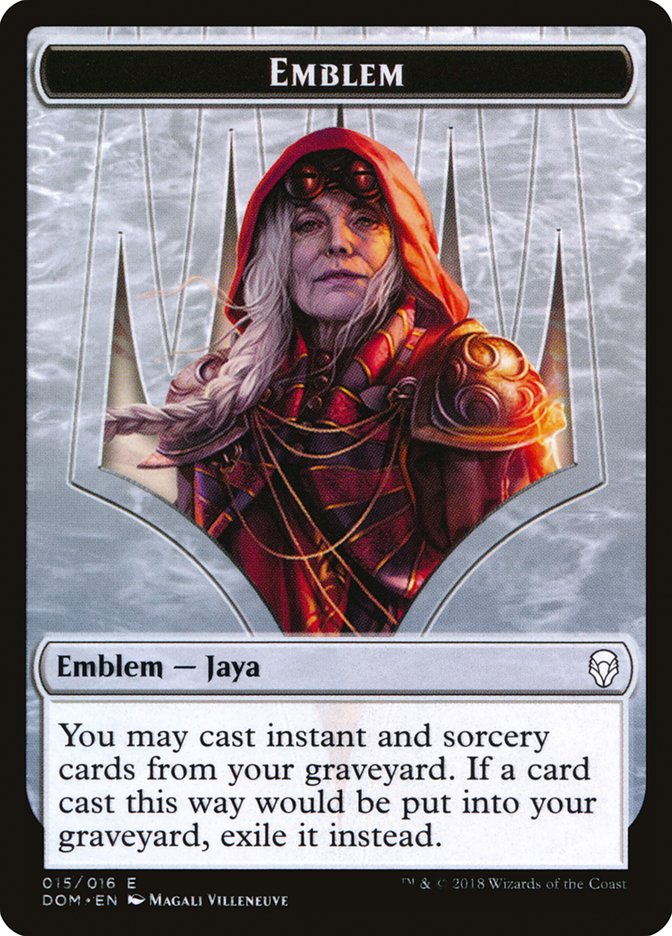 Jaya Ballard Emblem [Dominaria Tokens] MTG Single Magic: The Gathering | Red Claw Gaming