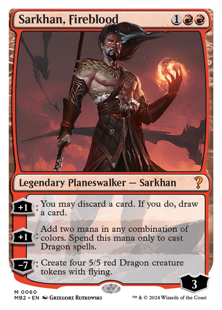 Sarkhan, Fireblood (White Border) [Mystery Booster 2] MTG Single Magic: The Gathering | Red Claw Gaming