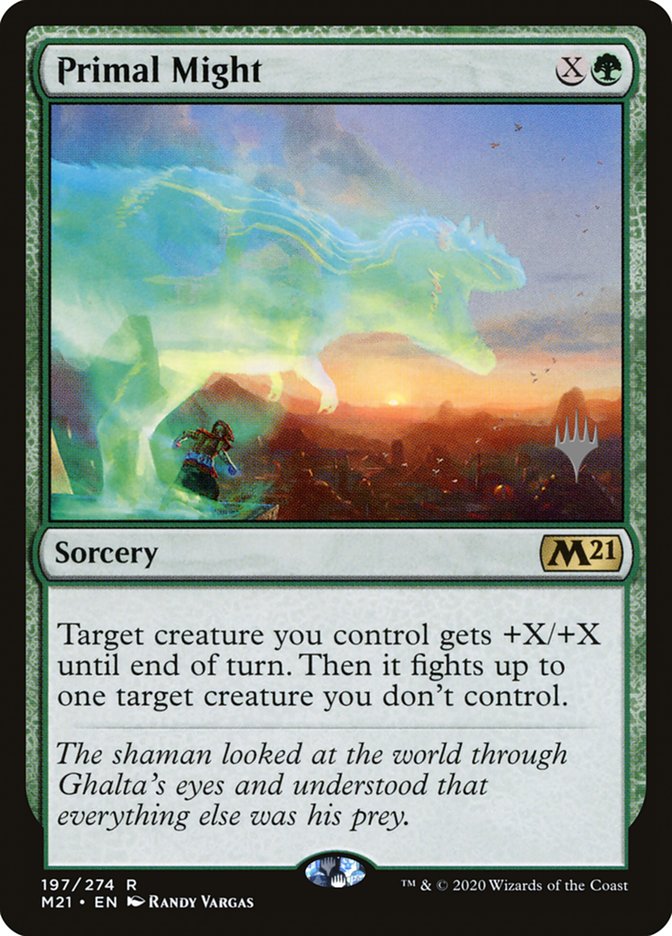 Primal Might (Promo Pack) [Core Set 2021 Promos] MTG Single Magic: The Gathering | Red Claw Gaming