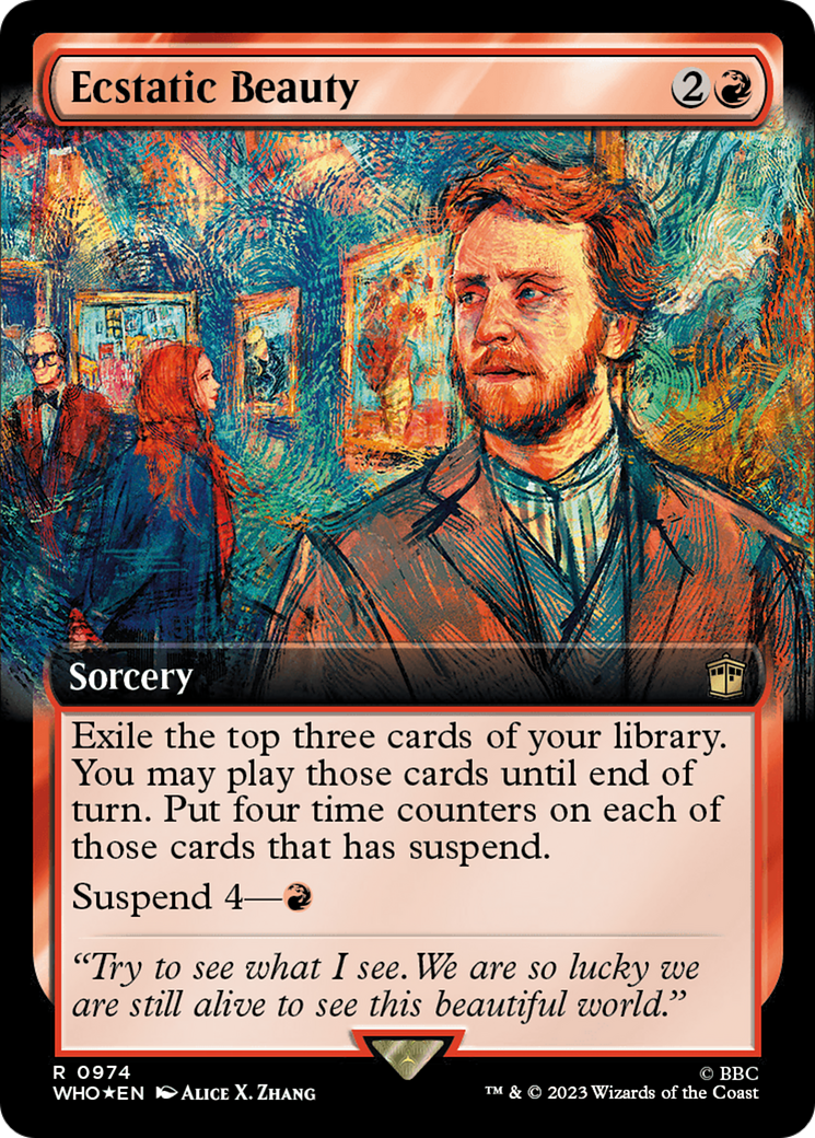 Ecstatic Beauty (Extended Art) (Surge Foil) [Doctor Who] MTG Single Magic: The Gathering | Red Claw Gaming