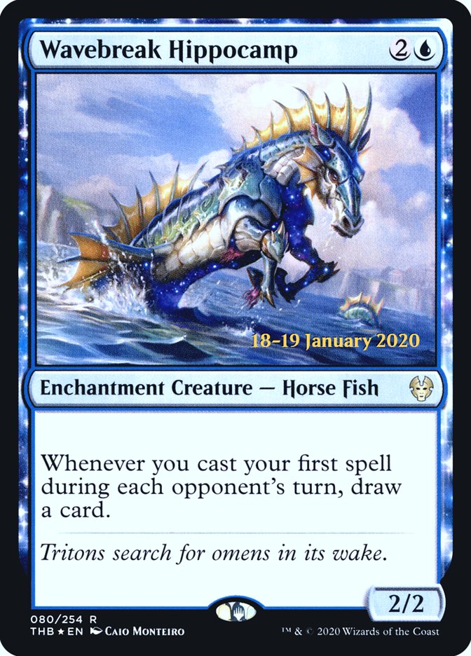 Wavebreak Hippocamp [Theros Beyond Death Prerelease Promos] MTG Single Magic: The Gathering | Red Claw Gaming