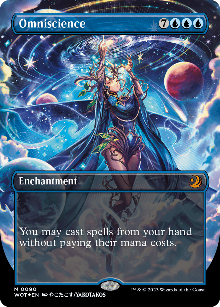 Omniscience (Anime Borderless) (Confetti Foil) [Wilds of Eldraine: Enchanting Tales] MTG Single Magic: The Gathering | Red Claw Gaming