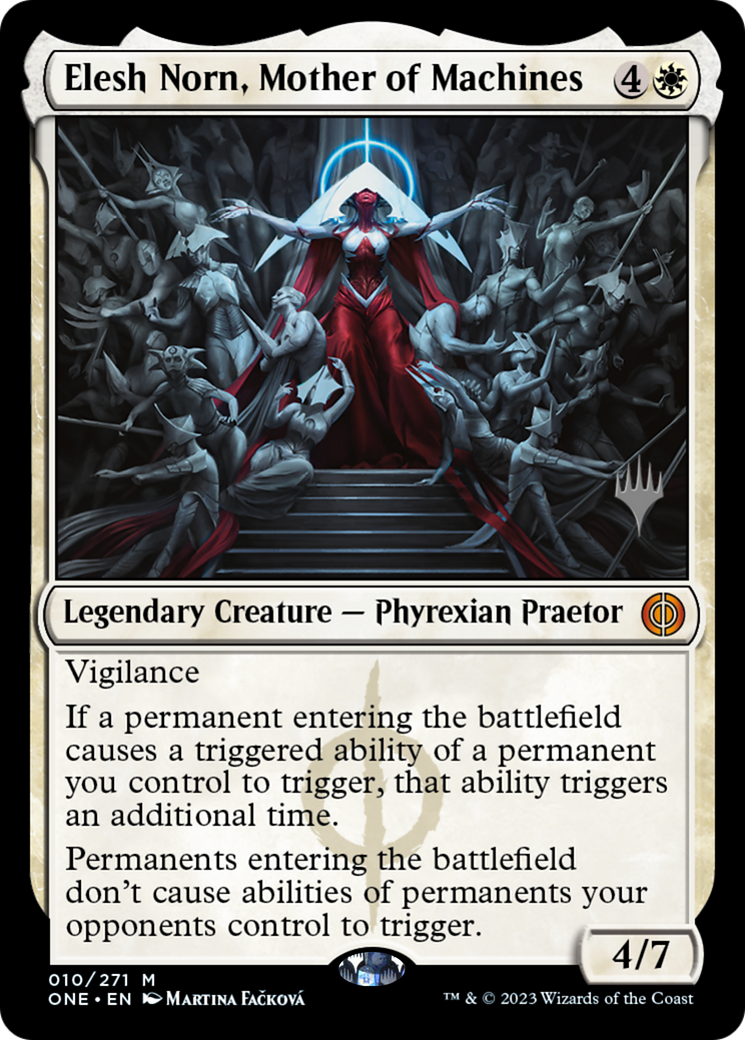 Elesh Norn, Mother of Machines (Promo Pack) [Phyrexia: All Will Be One Promos] MTG Single Magic: The Gathering | Red Claw Gaming